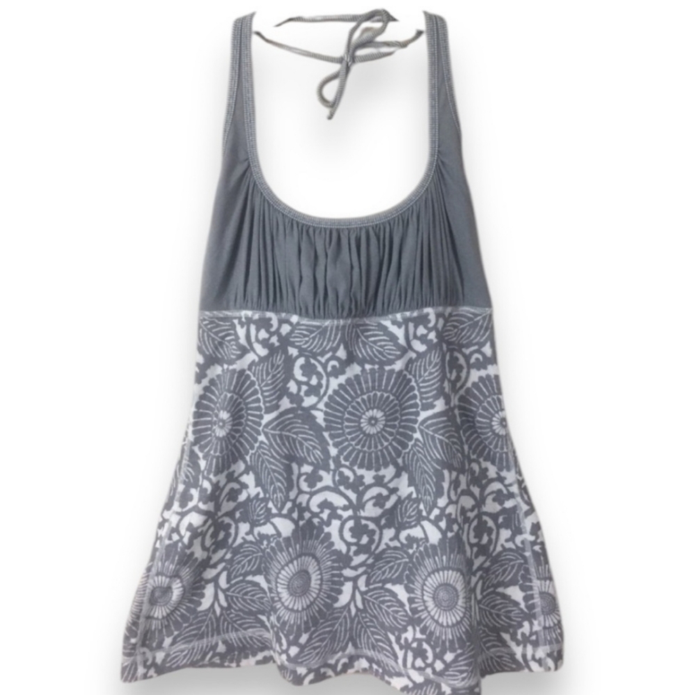 LULULEMON Halter Top w/ Grey Mandala Flower Print